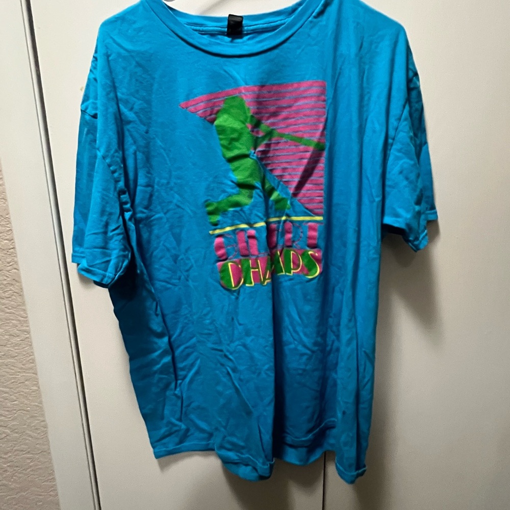 Anvil Blue T-Shirt with Pink and Green - Gilbert Baseball / Softball Champs